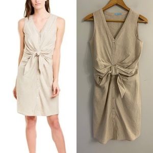 J.Mclaughlin Selena Linen-Blend Sheath Beige Dress